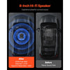 VEVOR 8" 400W Underseat Car Subwoofer, Slim Powered Car Subwoofers Under the Seat, Low Profile Audio Sub Built-in Amplifier, High/Low Level Input & Volume Controller for SUVs, Car, Truck, RV