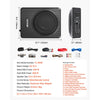 VEVOR 8" 400W Underseat Car Subwoofer, Slim Powered Car Subwoofers Under the Seat, Low Profile Audio Sub Built-in Amplifier, High/Low Level Input & Volume Controller for SUVs, Car, Truck, RV
