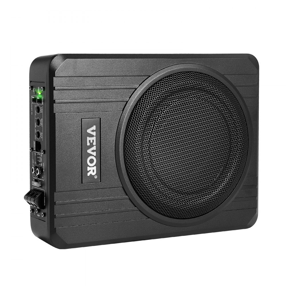 VEVOR 8" 400W Underseat Car Subwoofer, Slim Powered Car Subwoofers Under the Seat, Low Profile Audio Sub Built-in Amplifier, High/Low Level Input & Volume Controller for SUVs, Car, Truck, RV