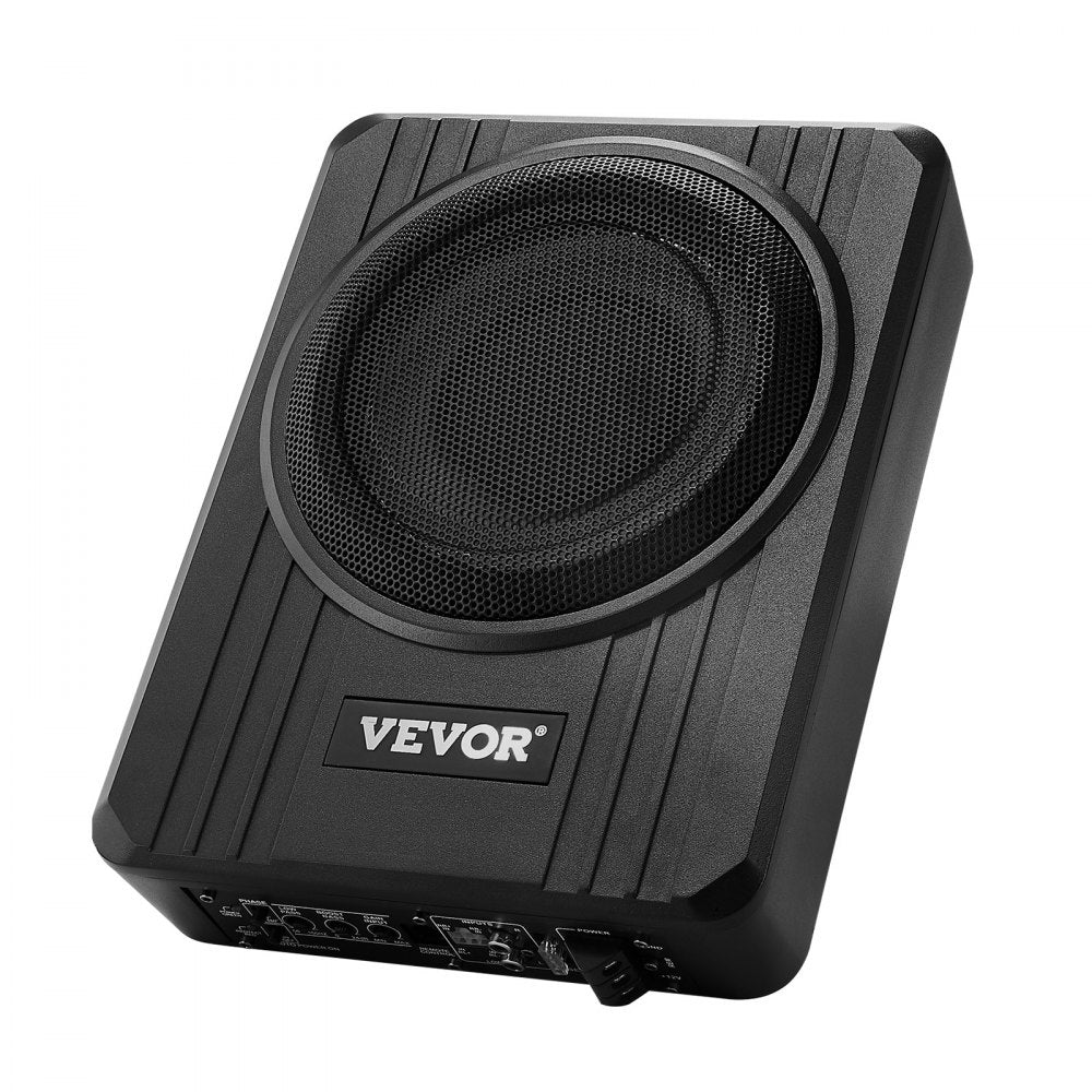 VEVOR 8" 400W Underseat Car Subwoofer, Slim Powered Car Subwoofers Under the Seat, Low Profile Audio Sub Built-in Amplifier, High/Low Level Input & Volume Controller for SUVs, Car, Truck, RV