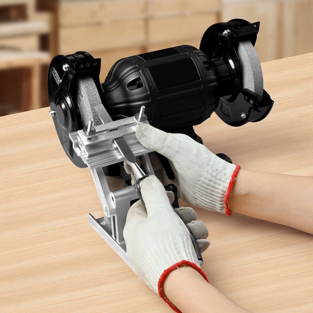 VEVOR Bench Grinder Tool Rest, Adjustable Replacement Tool Rest Sharpening Jig for 6" or 8" Bench Grinder - with Flat Miter Slide for 0 - 2.5 inch Wide Blades and Chisels