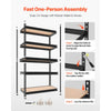 VEVOR Storage Shelves, 5-Tier Adjustable, 3000 lbs Capacity, Heavy Duty Garage Storage Shelving Unit, Metal Utility Rack Shelf, for Kitchen Pantry Basement Bathroom, 36.34" W x 12.17" D x 71.38" H