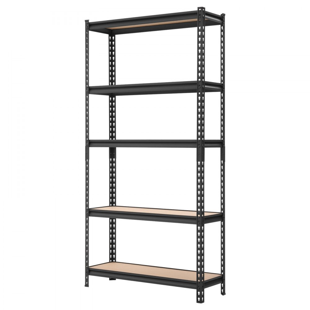 VEVOR Storage Shelves, 5-Tier Adjustable, 3000 lbs Capacity, Heavy Duty Garage Storage Shelving Unit, Metal Utility Rack Shelf, for Kitchen Pantry Basement Bathroom, 36.34" W x 12.17" D x 71.38" H