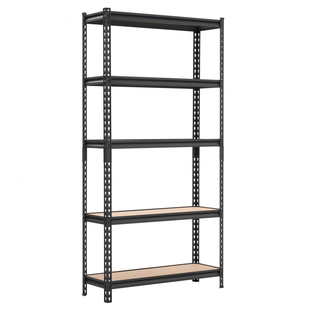 VEVOR Storage Shelves, 5-Tier Adjustable, 3000 lbs Capacity, Heavy Duty Garage Storage Shelving Unit, Metal Utility Rack Shelf, for Kitchen Pantry Basement Bathroom, 36.34" W x 12.17" D x 71.38" H