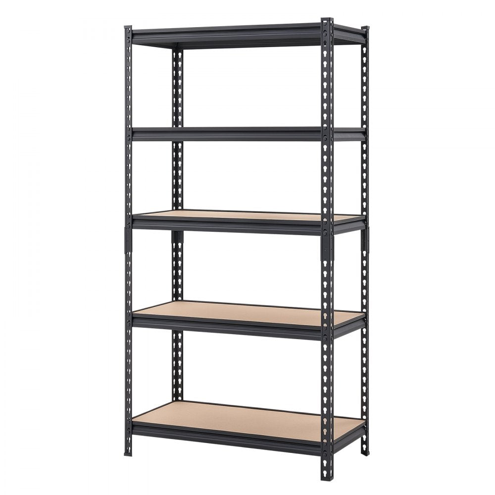 VEVOR Storage Shelves, 5-Tier Adjustable, 2000 lbs Capacity, Heavy Duty Garage Storage Shelving Unit, Metal Utility Rack Shelf, for Kitchen Pantry Basement Bathroom, 32.36" W x 16.34" D x 62.76" H