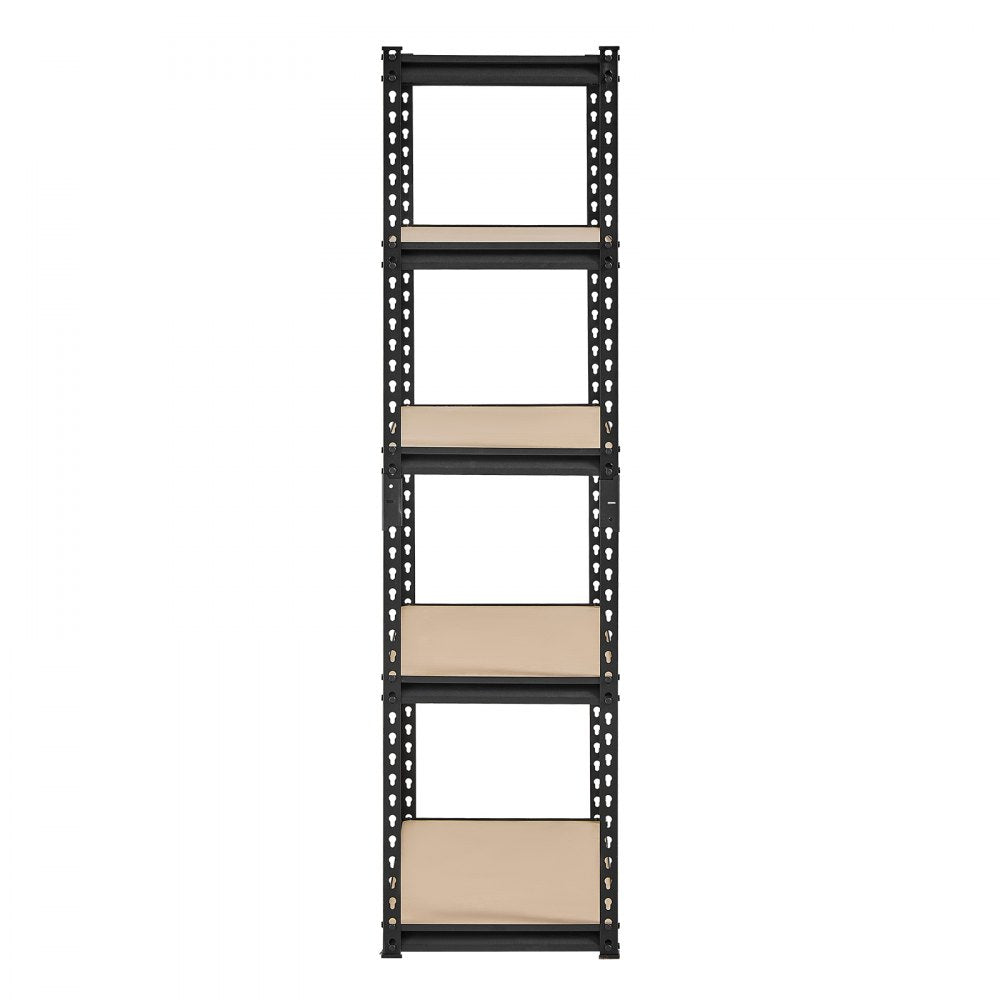 VEVOR Storage Shelves, 2000 lbs, 5 Tier Garage Storage Shelving, 16" D x 32" W x 62.8" H Adjustable Metal Shelves for Garage Shelves Utility Rack Shelf, Ideal for Kitchen, Warehouse, Basement, Black