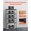 VEVOR Storage Shelves, 2000 lbs, 5 Tier Garage Storage Shelving, 16" D x 36" W x 71.4" H Adjustable Metal Shelves for Garage Shelves Utility Rack Shelf, Ideal for Kitchen, Warehouse, Basement, Black
