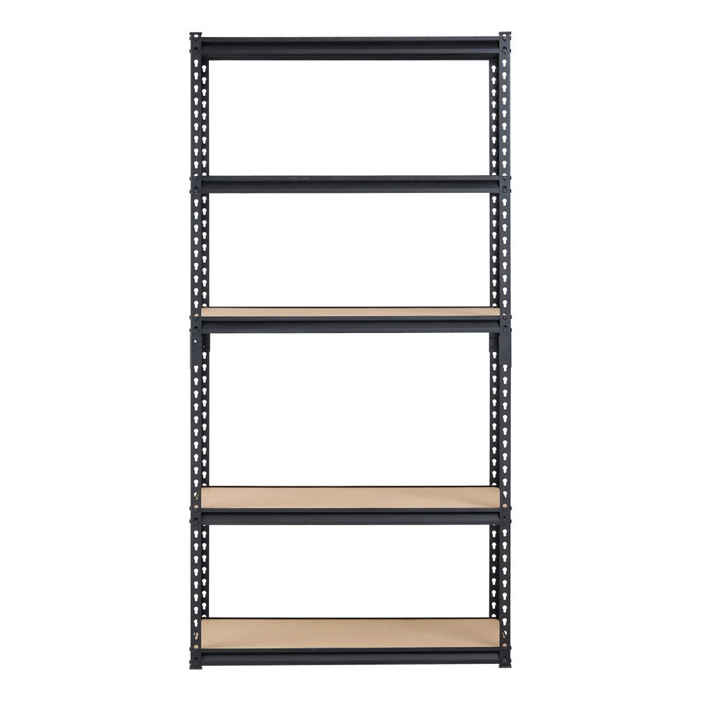 VEVOR Storage Shelves, 2000 lbs, 5 Tier Garage Storage Shelving, 16" D x 36" W x 71.4" H Adjustable Metal Shelves for Garage Shelves Utility Rack Shelf, Ideal for Kitchen, Warehouse, Basement, Black
