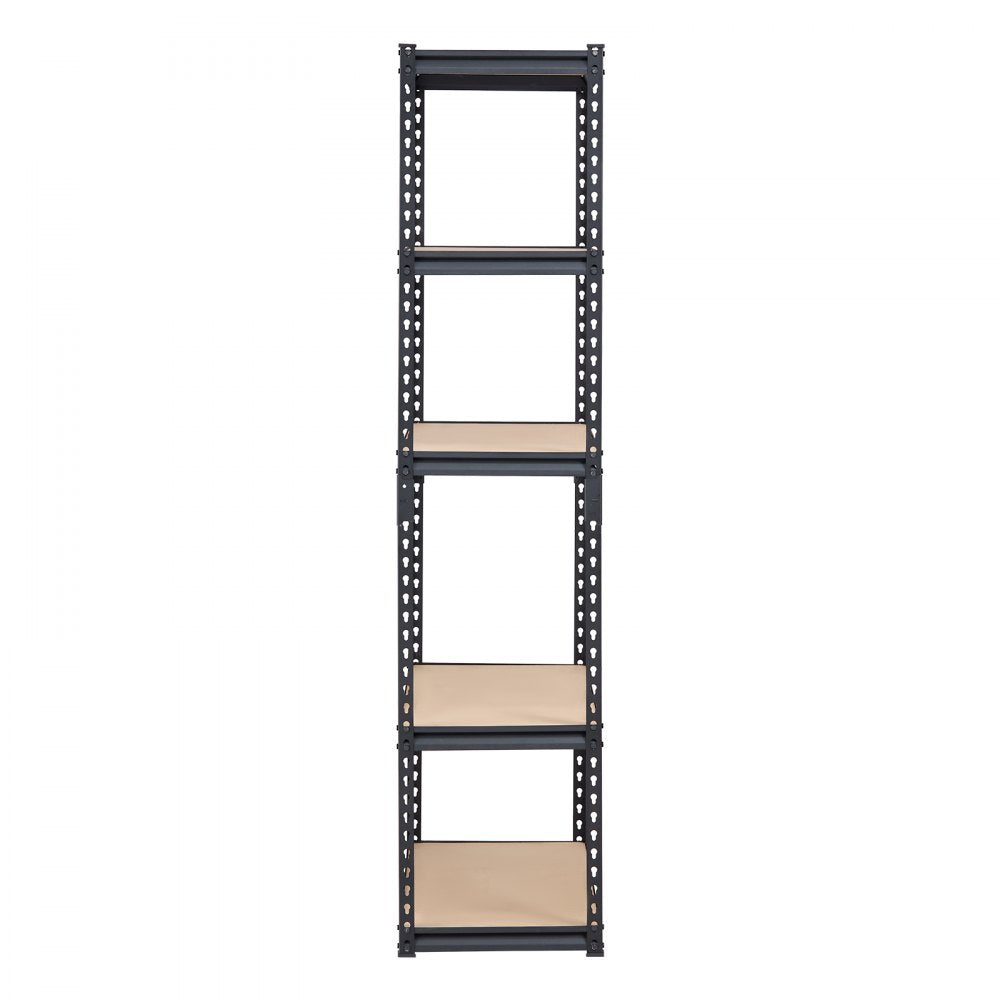 VEVOR Storage Shelves, 2000 lbs, 5 Tier Garage Storage Shelving, 16" D x 36" W x 71.4" H Adjustable Metal Shelves for Garage Shelves Utility Rack Shelf, Ideal for Kitchen, Warehouse, Basement, Black