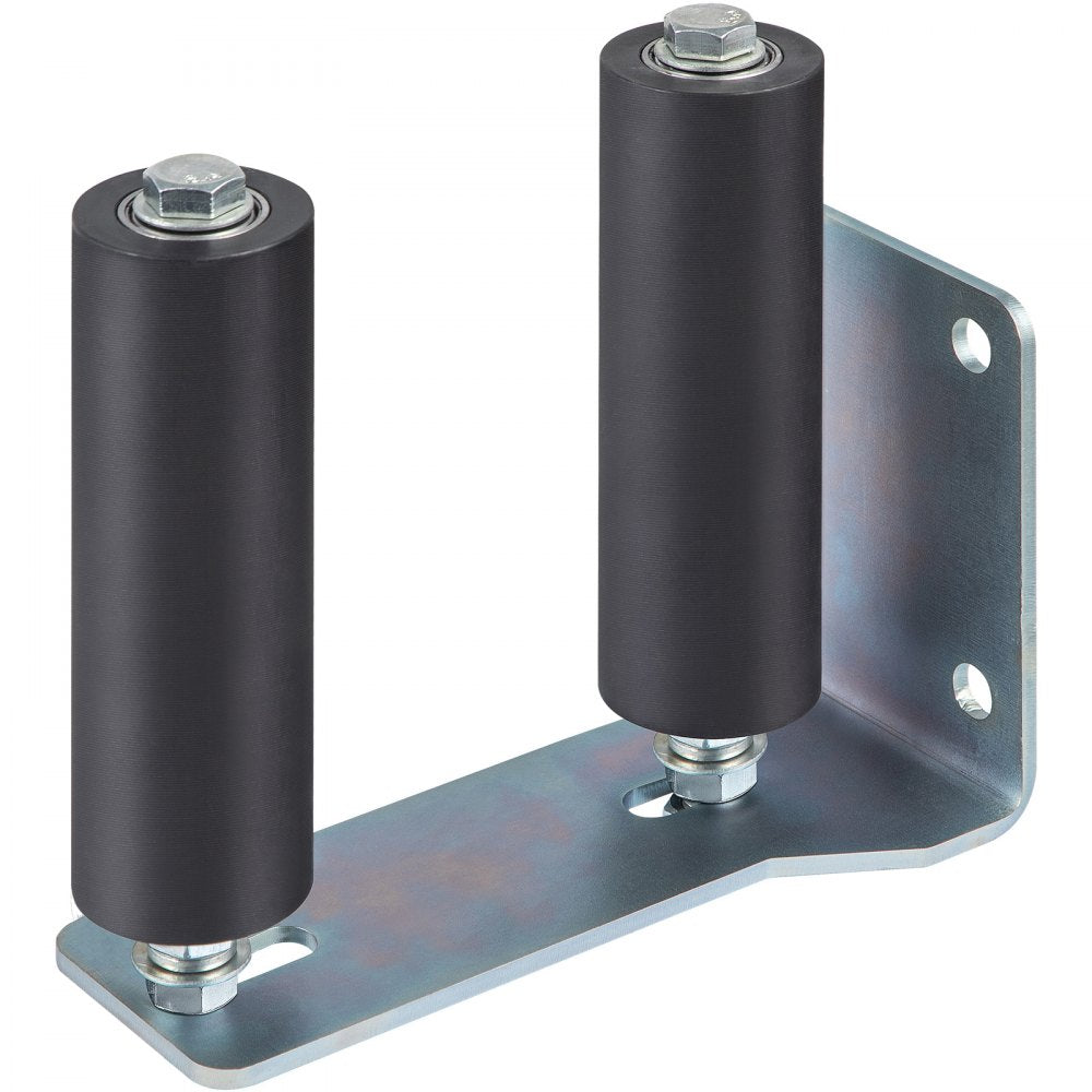 VEVOR Gate Roller Guide 6\" Sliding Gate Black Nylon Roller Coloring Zinc Painted Sliding Gate Guide With L-Shape Bracket and Adjustable Bolts Slide Gate Support Assembly For Sliding Gates Guide Rolle