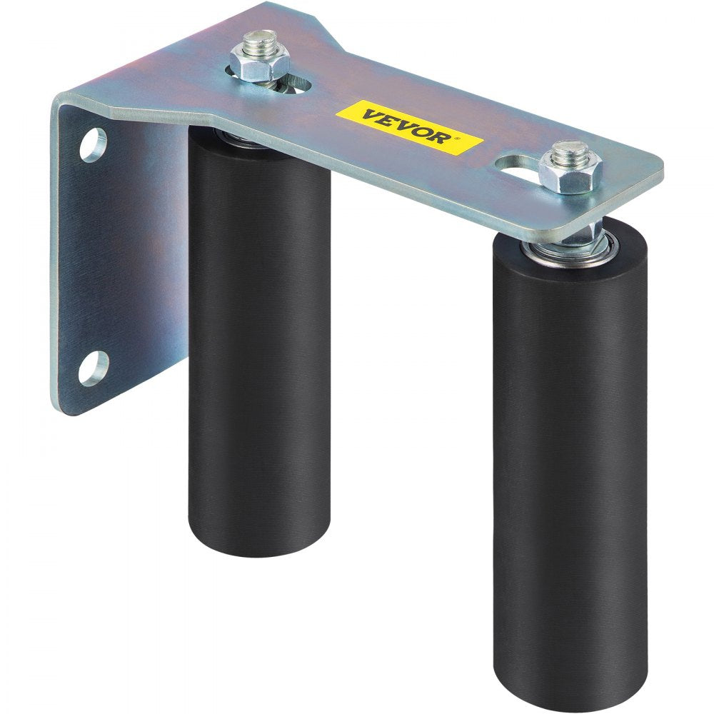 VEVOR Gate Roller Guide 6\" Sliding Gate Black Nylon Roller Coloring Zinc Painted Sliding Gate Guide With L-Shape Bracket and Adjustable Bolts Slide Gate Support Assembly For Sliding Gates Guide Rolle
