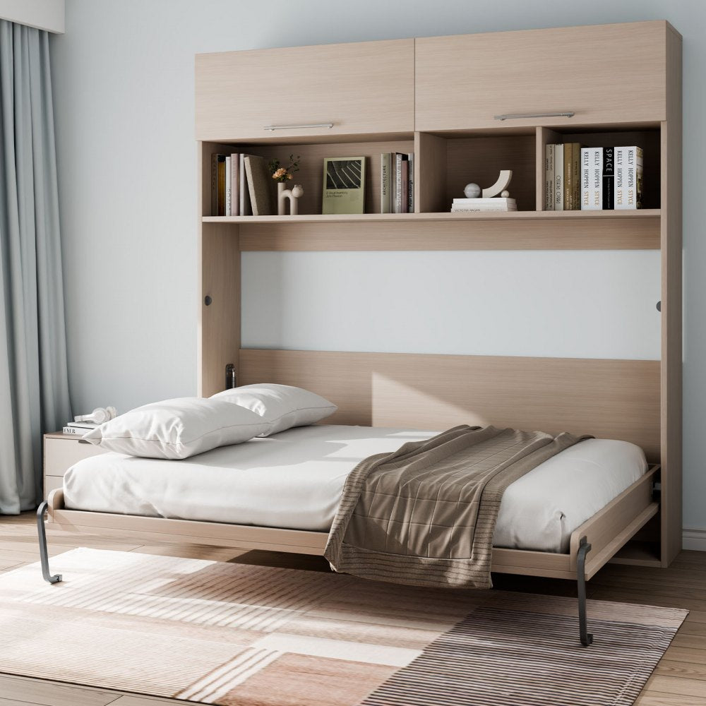VEVOR Murphy Bed Kit, Twin Size, Deluxe DIY Wall Bed Mechanical Hardware Kit, Pneumatic Lever Heavy Duty Bed Frame Support, Folding Cabinet Wall Bed Space Saving Design for Guestroom, Easy to Build