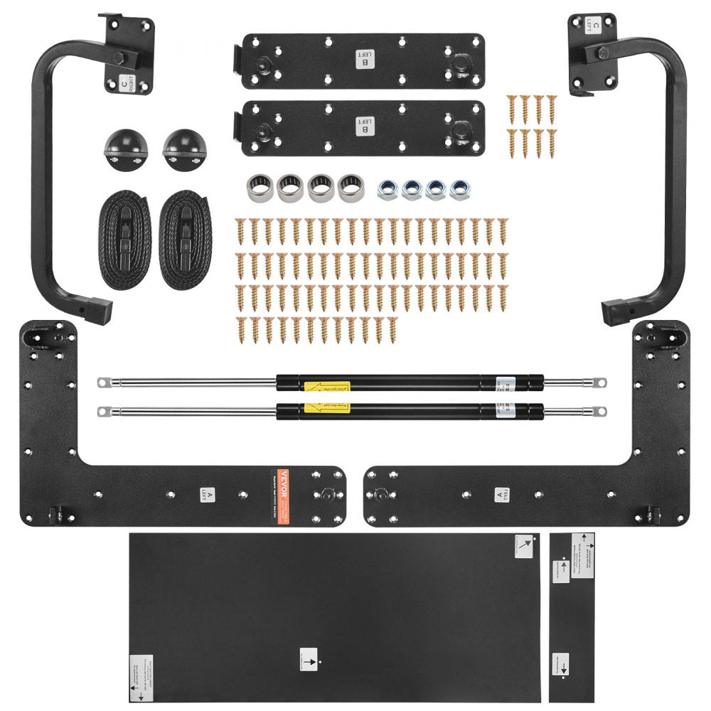VEVOR Murphy Bed Kit, Queen Size, Deluxe DIY Wall Bed Mechanical Hardware Kit, Pneumatic Lever Heavy Duty Bed Frame Support, Folding Cabinet Wall Bed Space Saving Design for Guestroom, Easy to Build