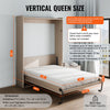 VEVOR Murphy Bed Kit, Full Size, Vertical Deluxe DIY Wall Bed Mechanical Hardware Kit, Pneumatic Lever Heavy Duty Bed Frame Support, Folding Cabinet Wall Bed Space Saving Design for Guestroom