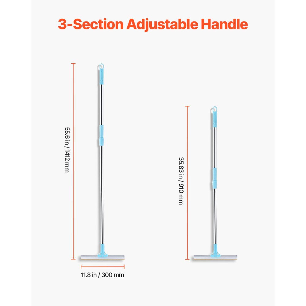 VEVOR Pet Hair Carpet Rake, 35.83-55.51 in Adjustable Long Handle Pet Hair Removal Broom, Reusable Advanced Lint Remover Scraper Dog Cat Fur Cleaning, for Carpet Rugs Mats Couch Furniture Cat Tree