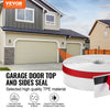 VEVOR Garage Door Seal Top and Sides Seal Strip, 34 FT Universal Weather Stripping Replacement Soft and Hard Composite, Weatherproofing Garage Door TPE Seals with Adhesive Backed and Screws, White
