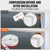 VEVOR Garage Door Seal Top and Sides Seal Strip, 34 FT Universal Weather Stripping Replacement Soft and Hard Composite, Weatherproofing Garage Door TPE Seals with Adhesive Backed and Screws, White