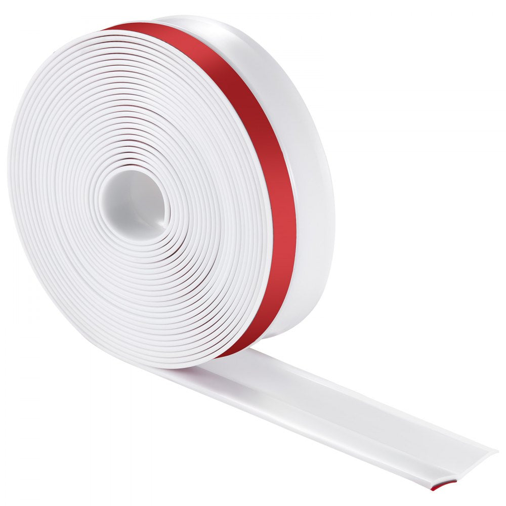 VEVOR Garage Door Seal Top and Sides Seal Strip, 34 FT Universal Weather Stripping Replacement Soft and Hard Composite, Weatherproofing Garage Door TPE Seals with Adhesive Backed and Screws, White