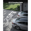 VEVOR Level 1&2 EV Charger, 16 Amp Adjustable Current, Electric Vehicle Portable Charger with 25 ft Cable, 120V-240V, NEMA 6-20P Plug NEMA 5-15 Adapter, LCD, Home Car Charging Station for SAE J1772 EV