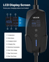 VEVOR Level 2 EV Charger, 40 Amp Adjustable Current, 240V Electric Vehicle Portable Charger with 25 ft Charging Cable, LCD Display, NEMA 14-50P Plug, Plug-in Home Car Charging Station for SAE J1772 EV
