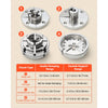 VEVOR 4 Inch Wood Lathe Chuck, 4-Jaw, Self-Centering Wood Turning Chuck Set with 1" x 8TPI Thread & Adapter, 4 PCS Round/Step/Pin Jaws, Case, Nickel-Plated, High-Hardness Steel, for Woodworking Lathe