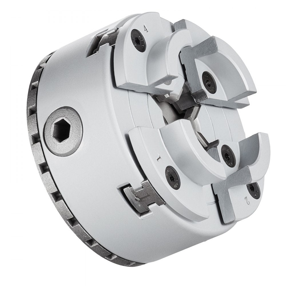 VEVOR KP965 Lathe Chuck, 4-Jaw 3.75" Diameter, Metal Lathe Chuck Turning Machine Accessories with 5 Sets of Jaws, Self-centering Tool, for Precision Machining, Grinding Machines, Milling Machines