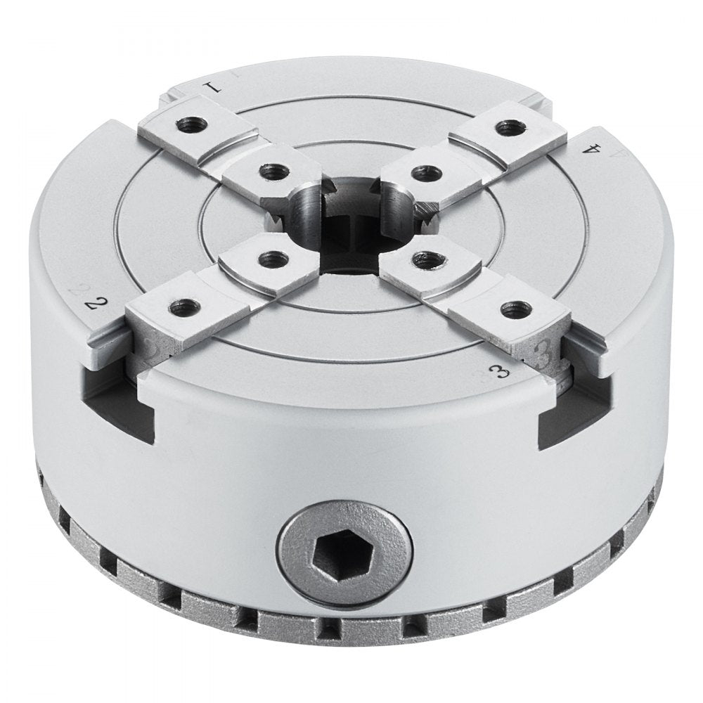 VEVOR KP965 Lathe Chuck, 4-Jaw 3.75" Diameter, Metal Lathe Chuck Turning Machine Accessories with 5 Sets of Jaws, Self-centering Tool, for Precision Machining, Grinding Machines, Milling Machines