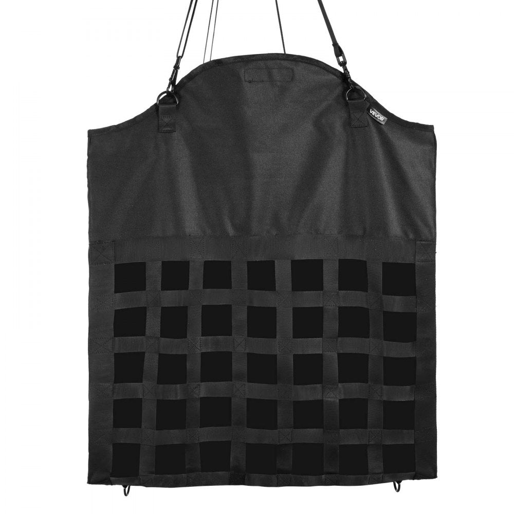 VEVOR Hay Bag for Horses, 21.65 x 7.28 x 25.2 in, 1.81 x 1.81 in Holes, Premium Nylon Construction with PVC Waterproof Coating, Adjustable Hanging Straps and Metal Hooks, Slow Feed Hay Bag for Horses