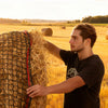 VEVOR Round Bale Hay Net, 5.91 x 5.91 x 5.91 ft, 1.65 inch Holes, PE Material, Knotless Design, with Zip Ties, Needle Shuttle, Repair Twine and Storage Bag, Slow Feeder Round Bale Net for Horses