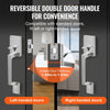 VEVOR Front Door Handle, Square Entry Handle Set with Lever, No Lock, Adjustable Hole Space, Zinc Alloy Die-Casting, Reversible for Right and Left Handed Entrance and Front Doors, Satin Nickel