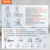 VEVOR Front Door Handle and Deadbolt Set, Square Entry Handle Set with Lever, Single Cylinder, Adjustable Hole Space, Reversible for Right and Left Handed Entrance and Front Doors, Satin Nickel