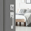 VEVOR Front Door Handle and Deadbolt Set, Square Entry Handle Set with Lever, Single Cylinder, Adjustable Hole Space, Reversible for Right and Left Handed Entrance and Front Doors, Satin Nickel