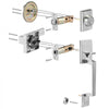 VEVOR Front Door Handle and Deadbolt Set, Square Entry Handle Set with Lever, Single Cylinder, Adjustable Hole Space, Reversible for Right and Left Handed Entrance and Front Doors, Satin Nickel