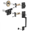 VEVOR Front Door Handle and Deadbolt Set, Square Entry Handle Set with Lever, Single Cylinder, Adjustable Hole Space, Reversible for Right and Left Handed Entrance and Front Doors, Matte Black