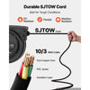 VEVOR 40FT Retractable Extension Cord Reel, Damped Slow Retraction System, 10AWG/3C Heavy Duty Power Cord 2500W, 4 Outlets, 20A Circuit Breaker, Ceiling/Wall Mount for Garage/Shop, ETL Listed, Black
