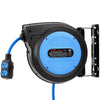 VEVOR 40FT Retractable Extension Cord Reel, Damped Slow Retraction System, 10AWG/3C Heavy Duty Power Cord 2500W, 4 Outlets, 20A Circuit Breaker, Ceiling/Wall Mount for Garage/Shop, ETL Listed, Blue