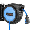 VEVOR 40FT Retractable Extension Cord Reel, Damped Slow Retraction System, 10AWG/3C Heavy Duty Power Cord 2500W, 4 Outlets, 20A Circuit Breaker, Ceiling/Wall Mount for Garage/Shop, ETL Listed, Blue