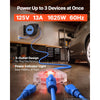 VEVOR 75FT Retractable Extension Cord Reel, Damped Slow Retraction System, 14AWG/3C Heavy Duty Power Cord, Lighted Triple Tap, 13A Circuit Breaker, Ceiling/Wall Mount for Garage/Shop, ETL Listed, Blue