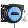 VEVOR 75FT Retractable Extension Cord Reel, Damped Slow Retraction System, 14AWG/3C Heavy Duty Power Cord, Lighted Triple Tap, 13A Circuit Breaker, Ceiling/Wall Mount for Garage/Shop, ETL Listed, Blue