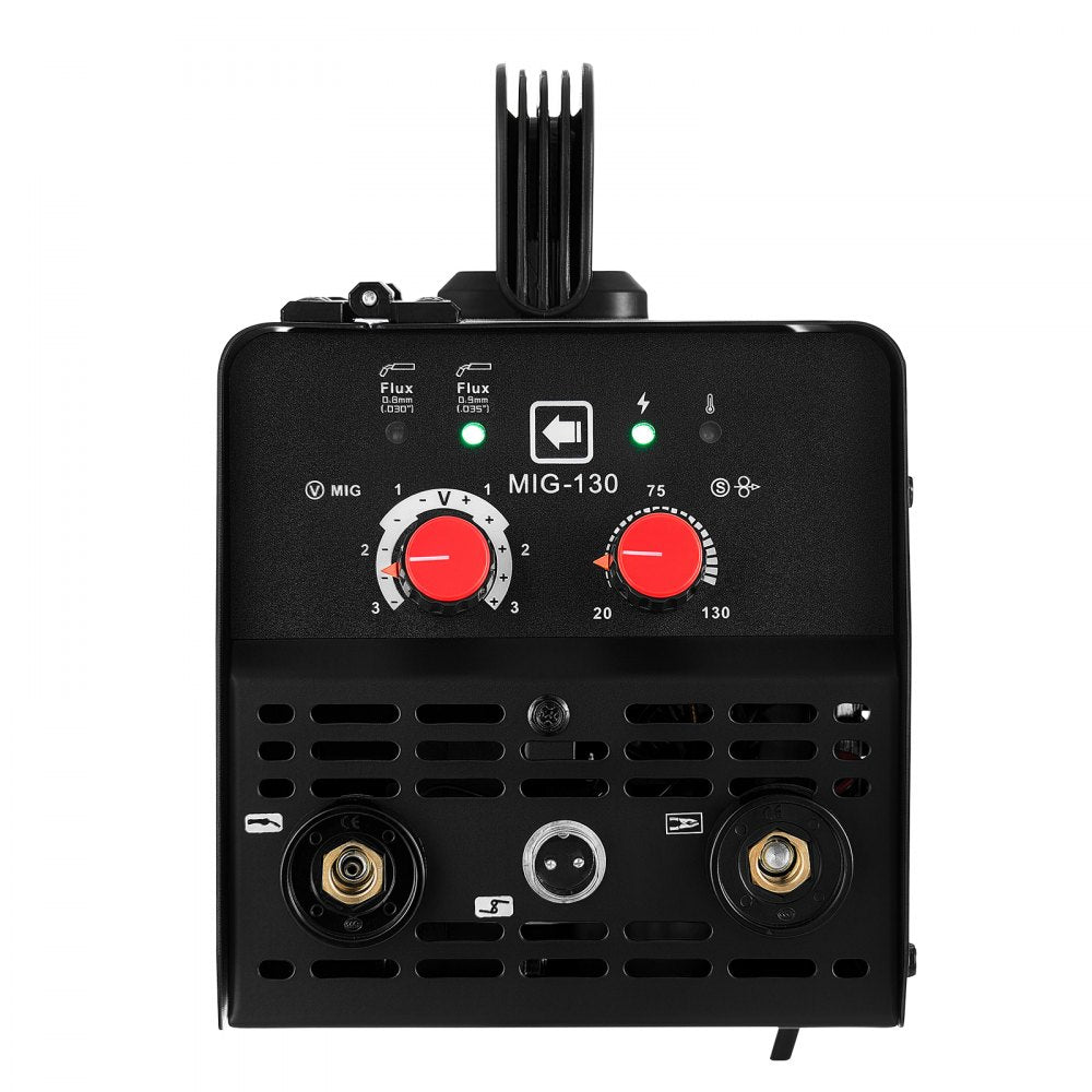 VEVOR MIG Welder, 130Amp Gasless Flux Core Welder Machine, 110V Synergic Mig Welding Machine, Portable Mig Welder with IGBT Inverter Technology for Metal Fabrication, Home Repair & DIY Projects