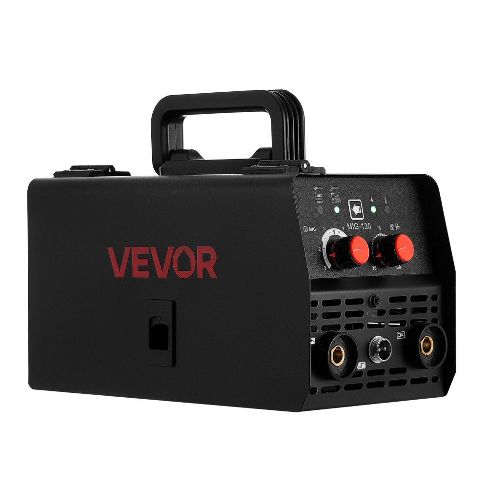 VEVOR MIG Welder, 130Amp Gasless Flux Core Welder Machine, 110V Synergic Mig Welding Machine, Portable Mig Welder with IGBT Inverter Technology for Metal Fabrication, Home Repair & DIY Projects
