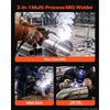 VEVOR 135A MIG Welder, 3-in-1 Lift TIG/Gasless Flux Core/Stick MIG Welding, 110V Synergic Multi-Process Mig Welder Machine with IGBT Inverter, Portable for Metal Fabrication, Home Repair & DIY Project