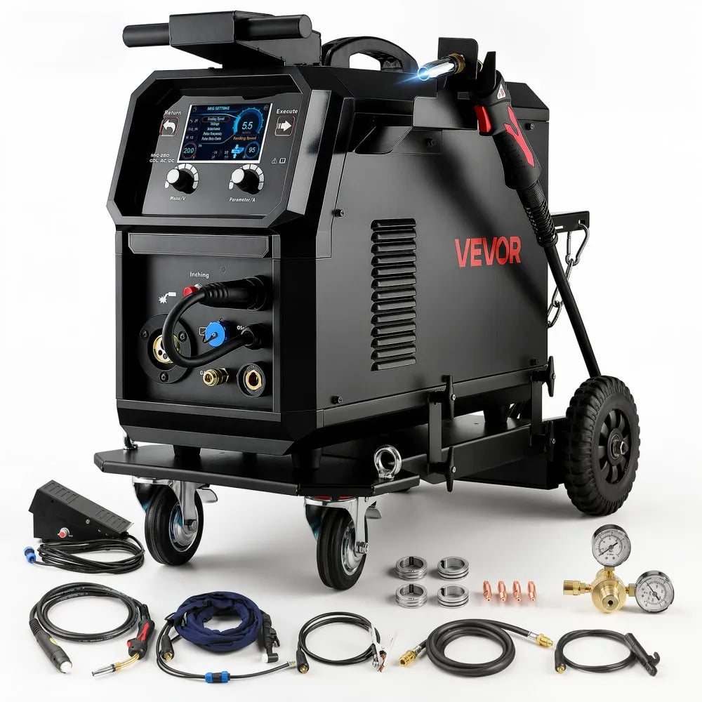 Vevor MIG Welder 9-in-1 200A Pro All-in-One Welding Cart Workstation New