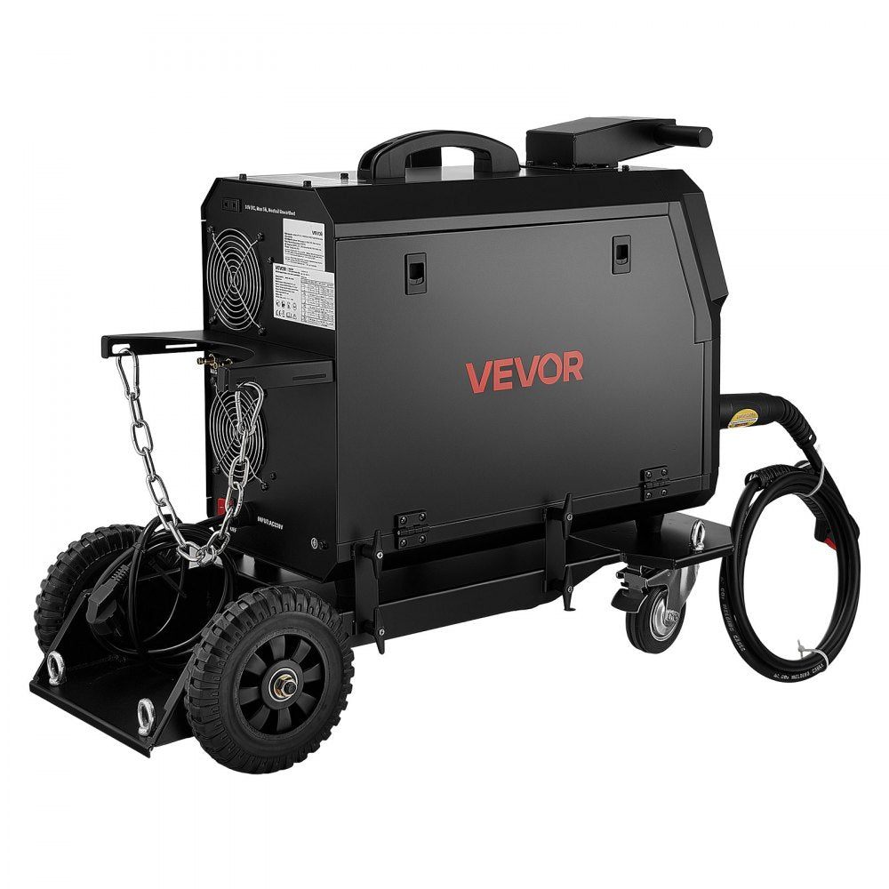 VEVOR 200A Pro MIG Welder 9-in-1 All-in-One Welding Cart Workstation, Gas MIG, Gasless Flux Core, AC/DC Tig, AC/DC Pluse Tig, Stick, Aluminum Welding with Spool Gun Compatible, Foot Pedal Control