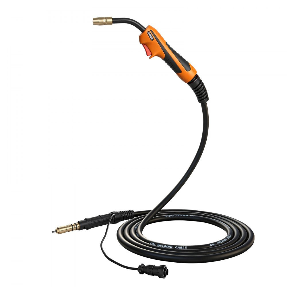 VEVOR 150A MIG Welding Gun with 15FT Cable, Replacement for Miller M-15/M-150 (249041) - with 5PCS Mig Welding Contact Tips