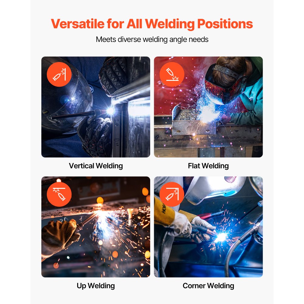 VEVOR Flux Core MIG Welding Wire, E71T-GS 0.035-inch 2 LBS, Gasless Mild Steel Welding Wire with Low Spatter for All Position Arc Welding, Self-Shielded for Outdoor Use (Pack of 3 Rolls)