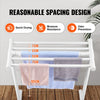 VEVOR Towel Rack, 5 Bars Outdoor PVC Towel Holder, Floor Standing Pool Towel Hanger Stand with Clips, Bag & Hook, Outdoor Indoor Quilt Drying Rack Organizer, Ideal for Poolside, Bathroom, Spa, White