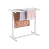VEVOR Towel Rack, 5 Bars Outdoor PVC Towel Holder, Floor Standing Pool Towel Hanger Stand with Clips, Bag & Hook, Outdoor Indoor Quilt Drying Rack Organizer, Ideal for Poolside, Bathroom, Spa, White