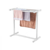 VEVOR Towel Rack, 5 Bars Outdoor PVC Towel Holder, Floor Standing Pool Towel Hanger Stand with Clips, Bag & Hook, Outdoor Indoor Quilt Drying Rack Organizer, Ideal for Poolside, Bathroom, Spa, White