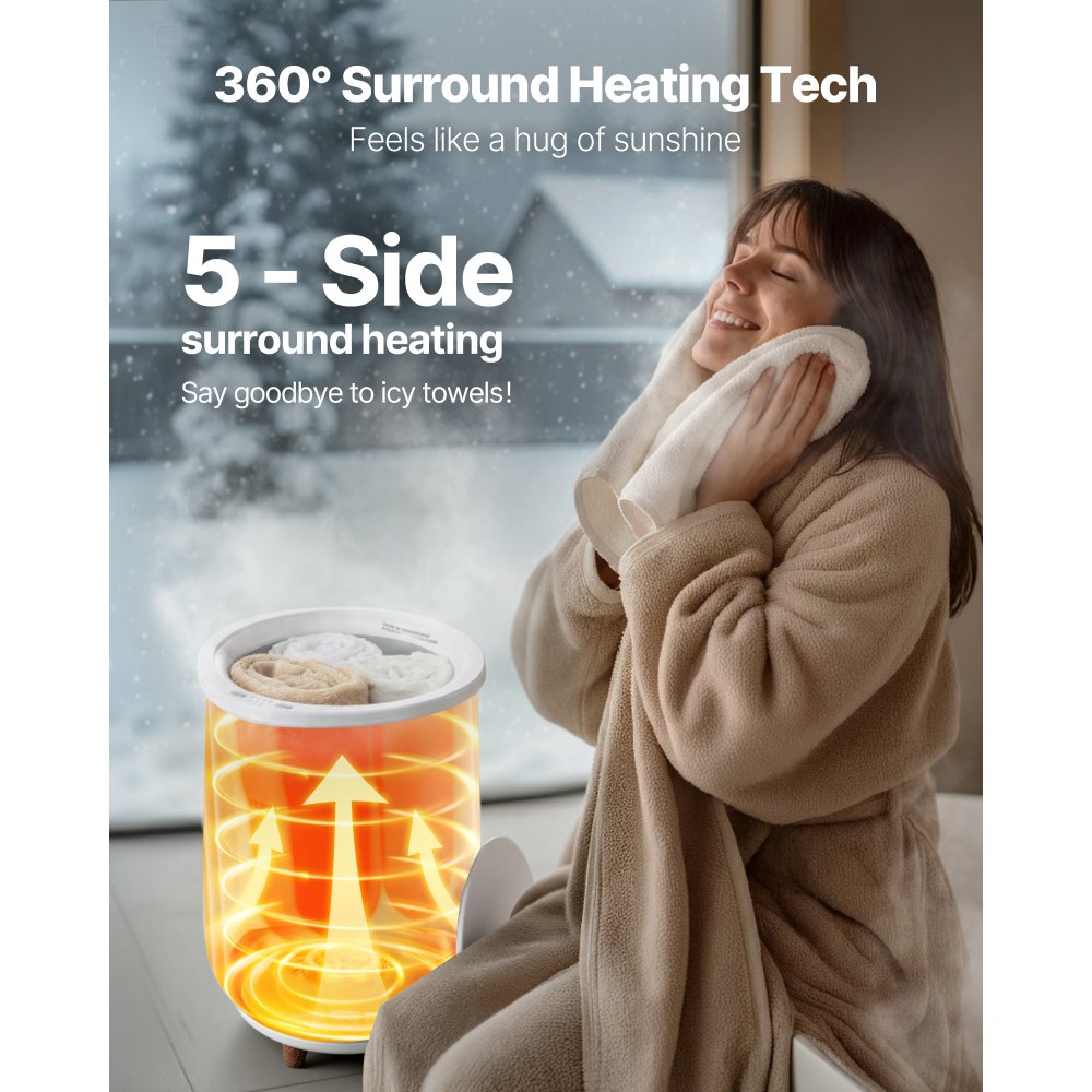 VEVOR Towel Warmers for Bathroom, Towel Warmer Bucket Auto Shut Off for Spa  Fits up to 3 Oversized Bath Towels, Blankets, Clothes, Bathrobes, PJ's and More